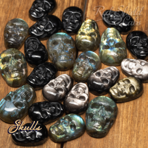 Silver Sheen Obsidian Skulls